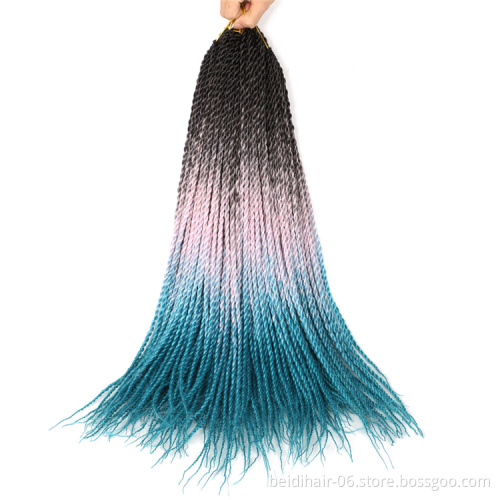 24inch Senegal Twist Crochet Braids Senegalese Twist Synthetic Braiding Hair Ombre Color